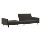 2-Seater Sofa Bed Dark Gray Velvet