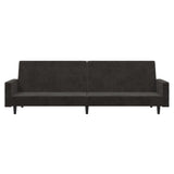 2-Seater Sofa Bed Dark Gray Velvet