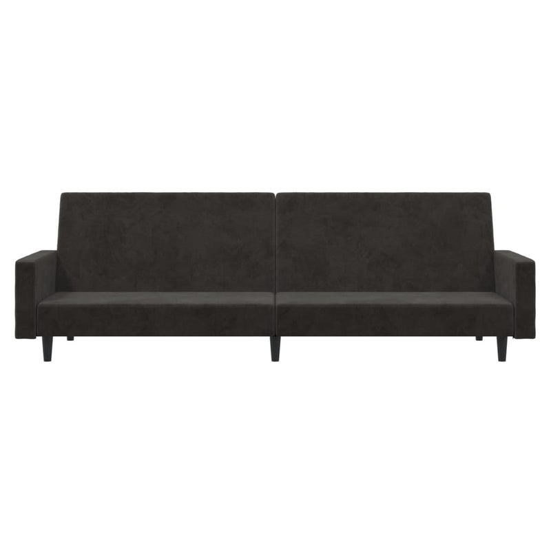 2-Seater Sofa Bed Dark Gray Velvet