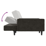 2-Seater Sofa Bed Dark Gray Velvet