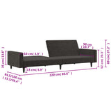 2-Seater Sofa Bed Dark Gray Velvet