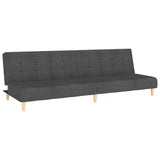 2-Seater Sofa Bed Dark Gray Fabric