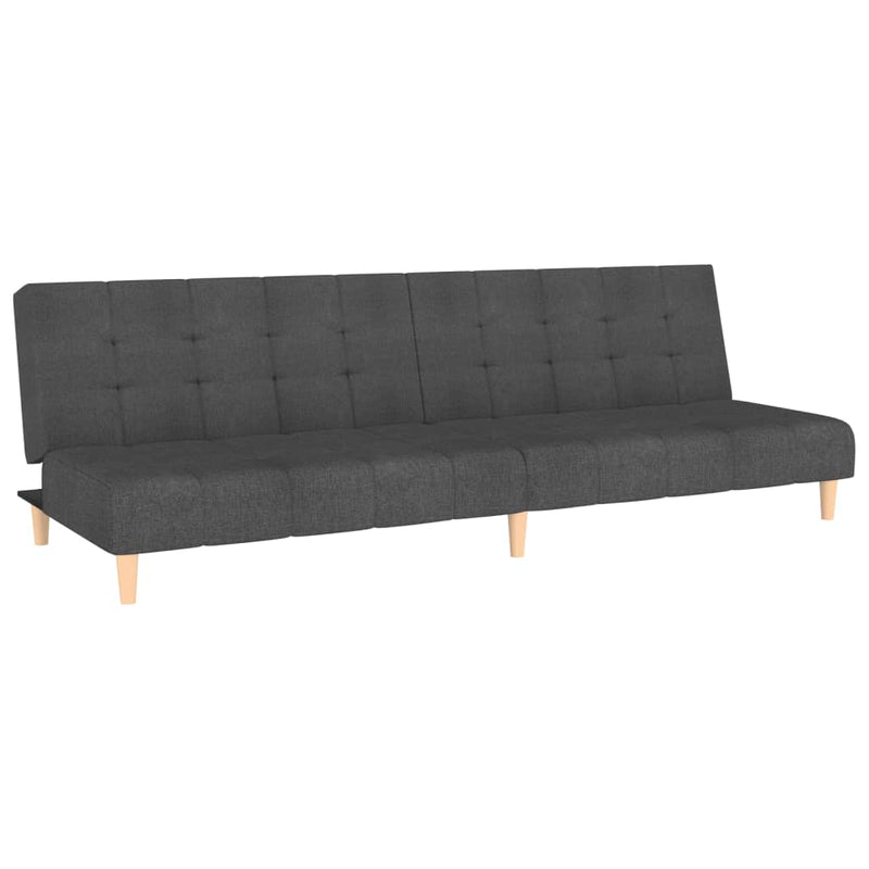 2-Seater Sofa Bed Dark Gray Fabric