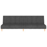 2-Seater Sofa Bed Dark Gray Fabric