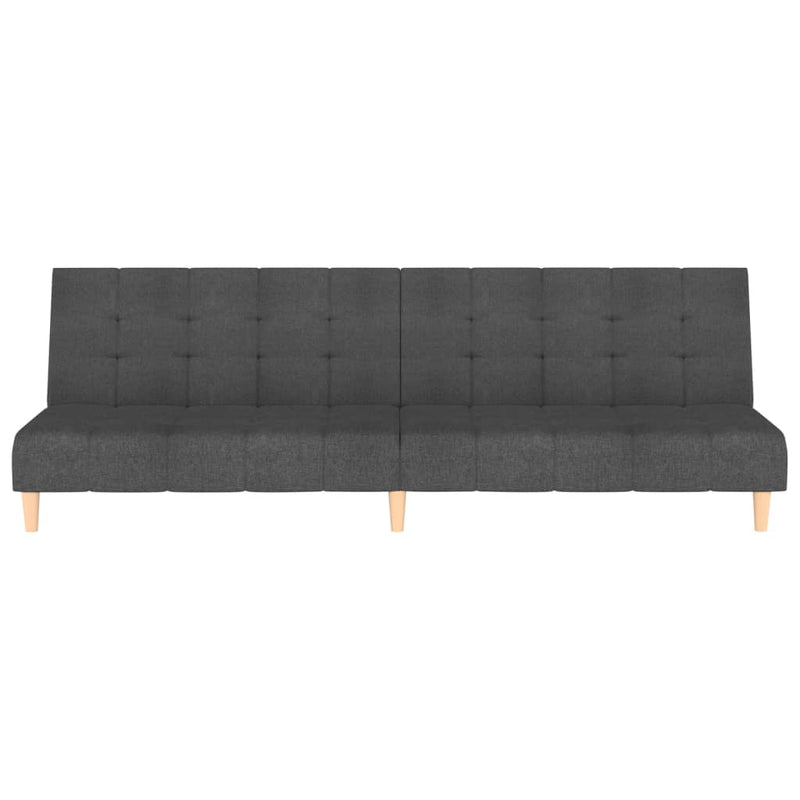 2-Seater Sofa Bed Dark Gray Fabric