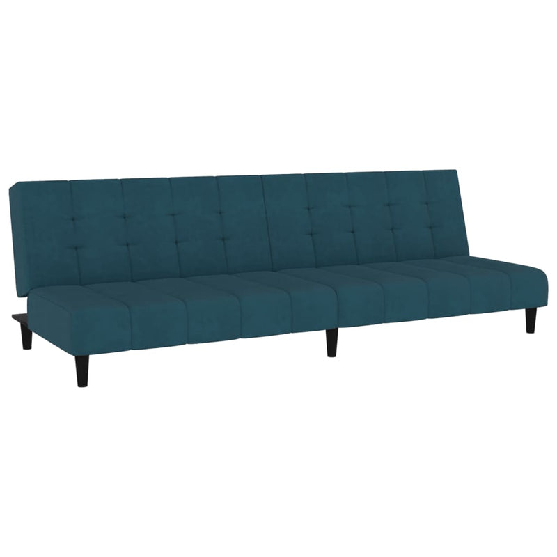 2-Seater Sofa Bed Blue Velvet