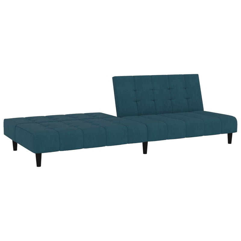 2-Seater Sofa Bed Blue Velvet