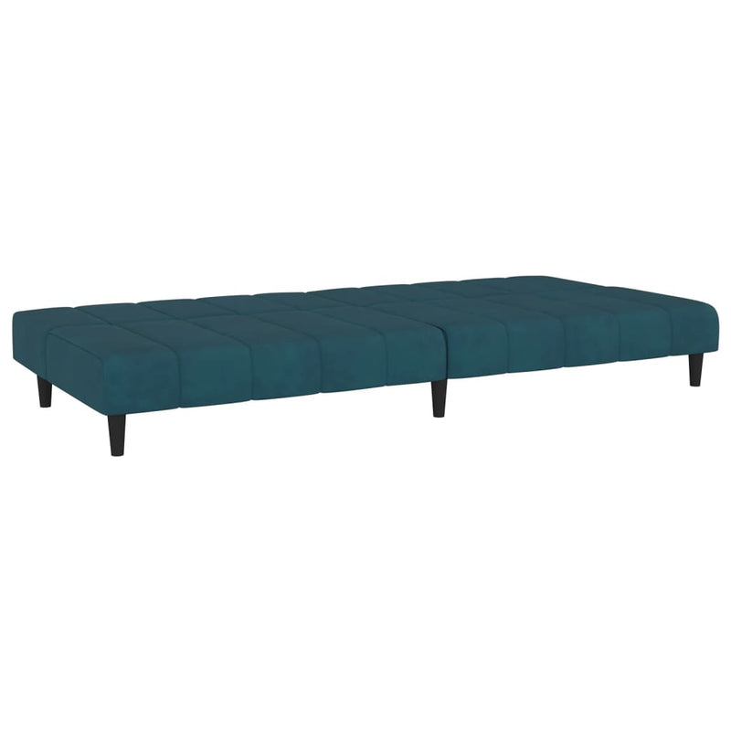 2-Seater Sofa Bed Blue Velvet