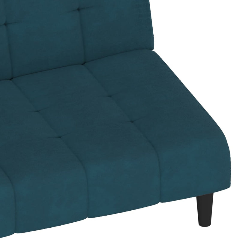 2-Seater Sofa Bed Blue Velvet