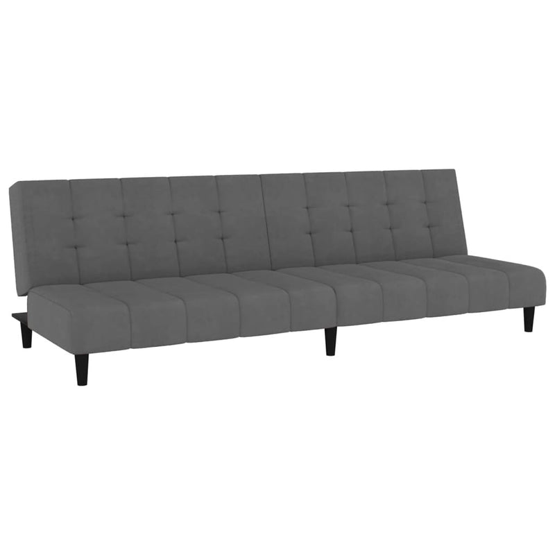 2-Seater Sofa Bed Dark Gray Velvet