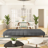 2-Seater Sofa Bed Dark Gray Velvet