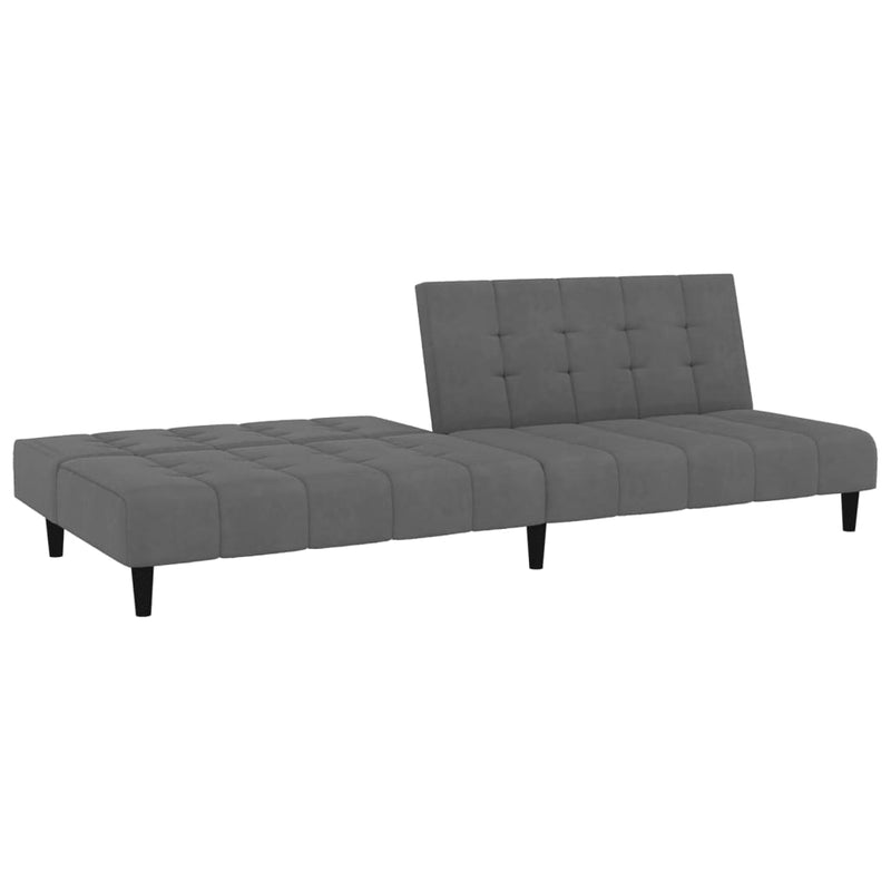 2-Seater Sofa Bed Dark Gray Velvet