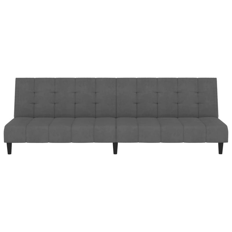 2-Seater Sofa Bed Dark Gray Velvet