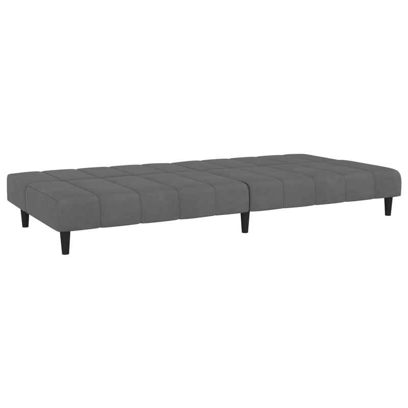 2-Seater Sofa Bed Dark Gray Velvet