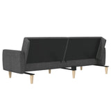 2-Seater Sofa Bed Dark Gray Fabric