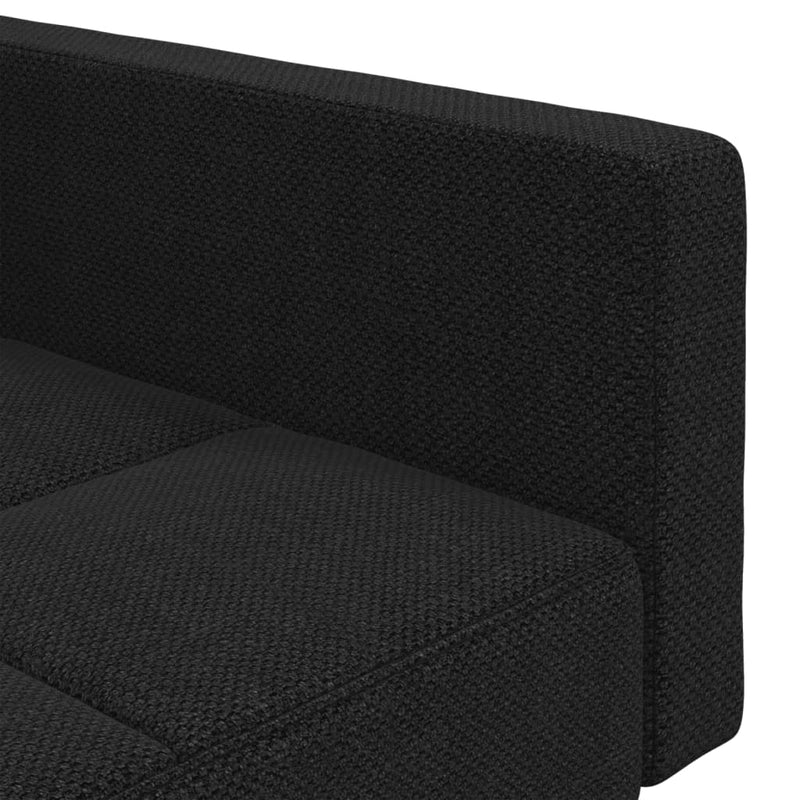 2-Seater Sofa Bed with Two Pillows Black Fabric