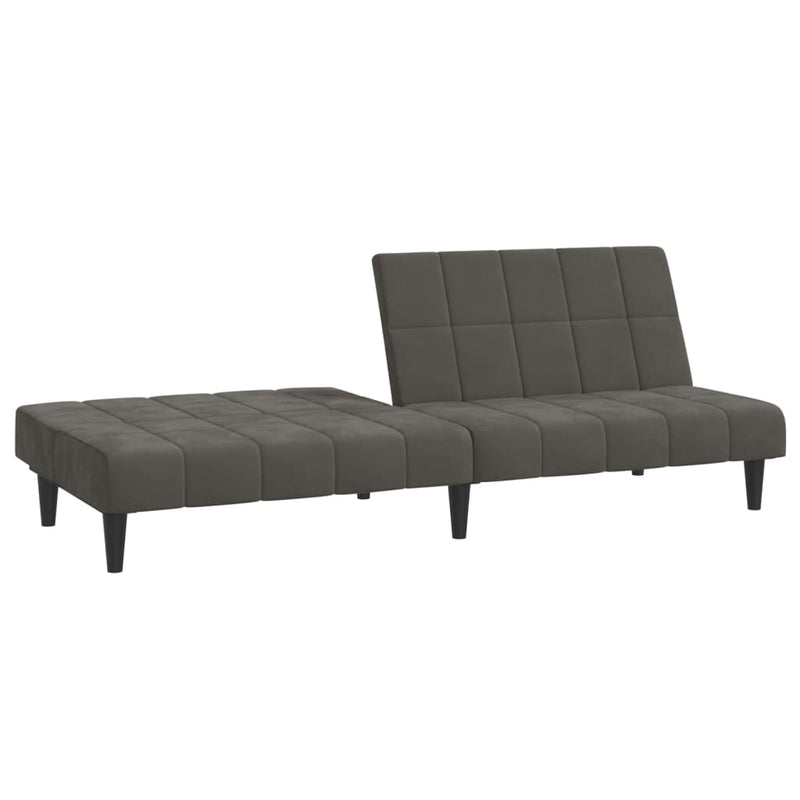 2-Seater Sofa Bed Dark Gray Velvet