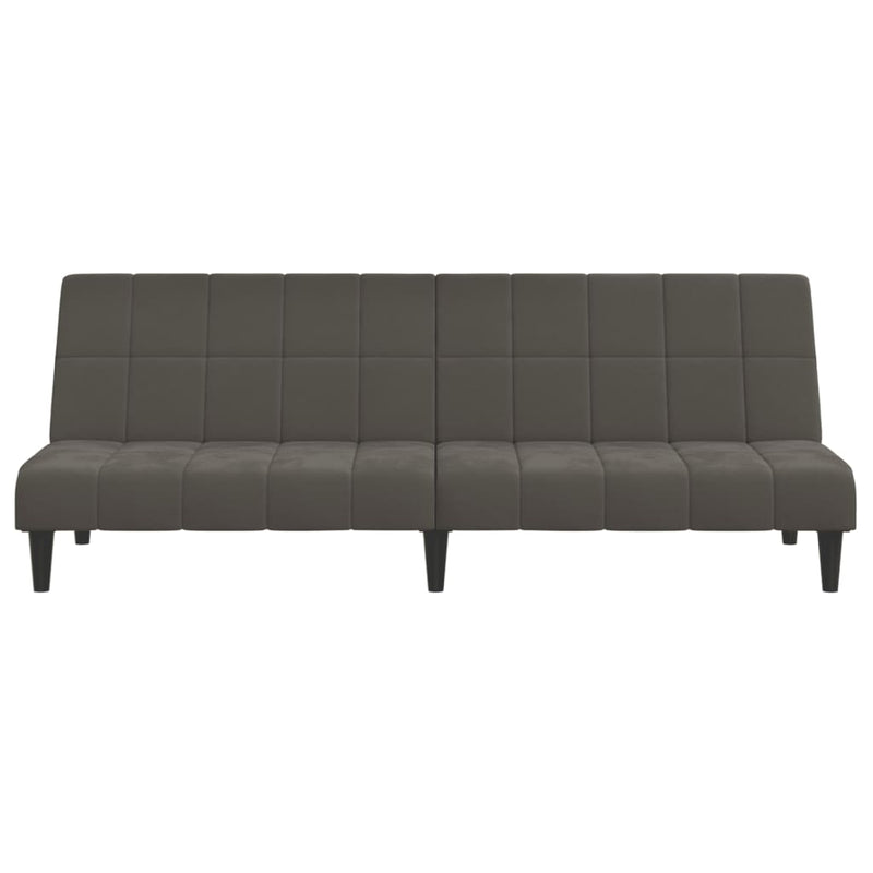 2-Seater Sofa Bed Dark Gray Velvet