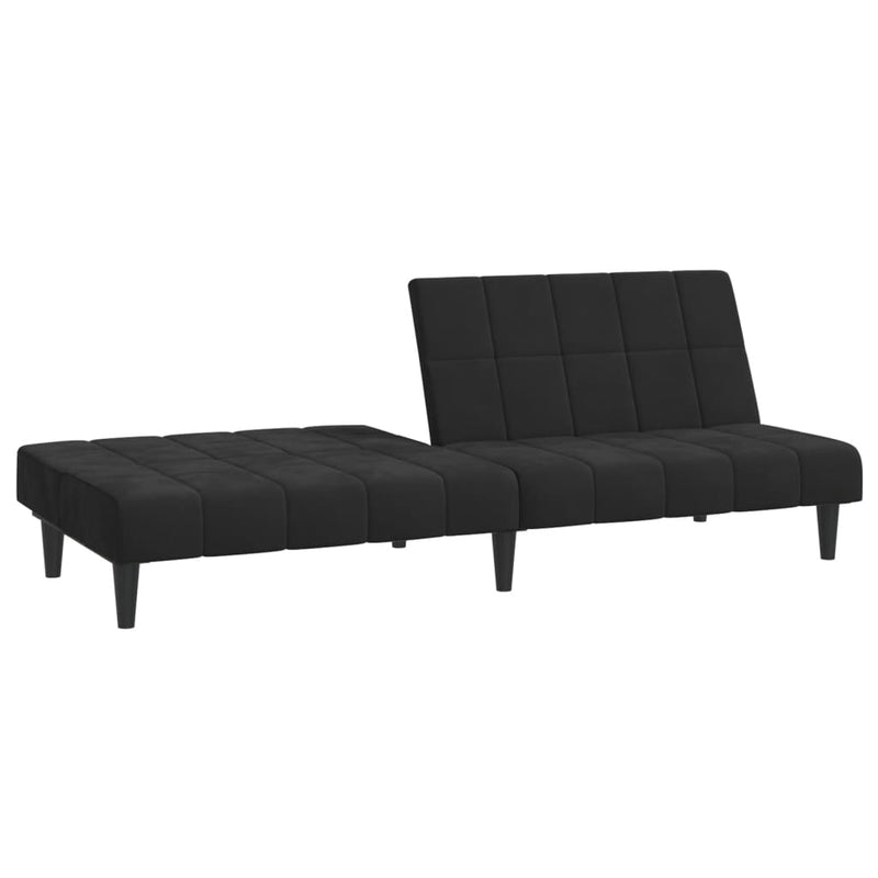 2-Seater Sofa Bed Black Velvet