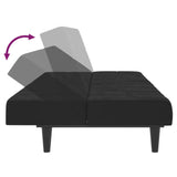 2-Seater Sofa Bed Black Velvet