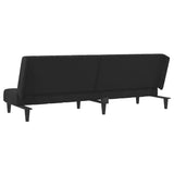 2-Seater Sofa Bed Black Velvet