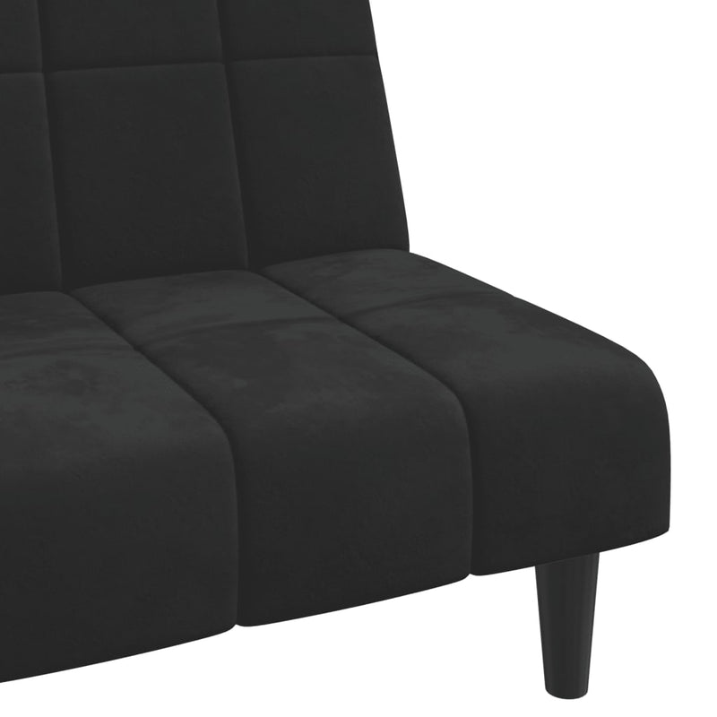 2-Seater Sofa Bed Black Velvet