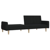 2-Seater Sofa Bed Black Fabric