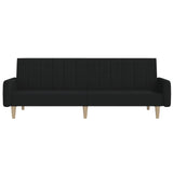 2-Seater Sofa Bed Black Fabric