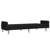 2-Seater Sofa Bed Black Fabric