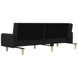 2-Seater Sofa Bed Black Fabric