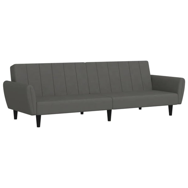 2-Seater Sofa Bed Dark Gray Velvet