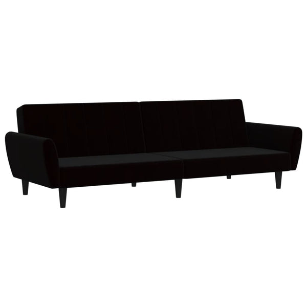 2-Seater Sofa Bed Black Velvet