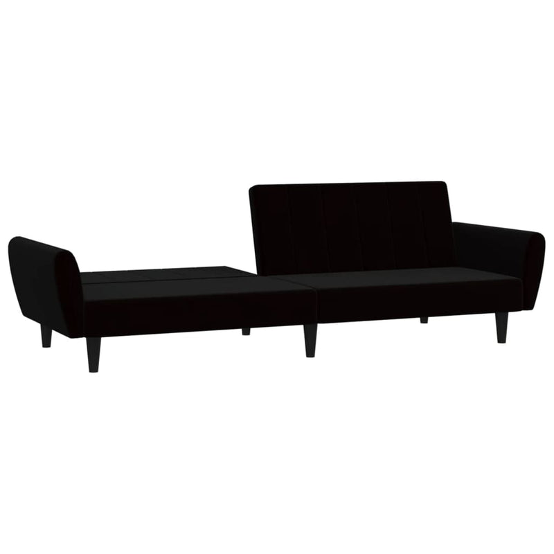 2-Seater Sofa Bed Black Velvet