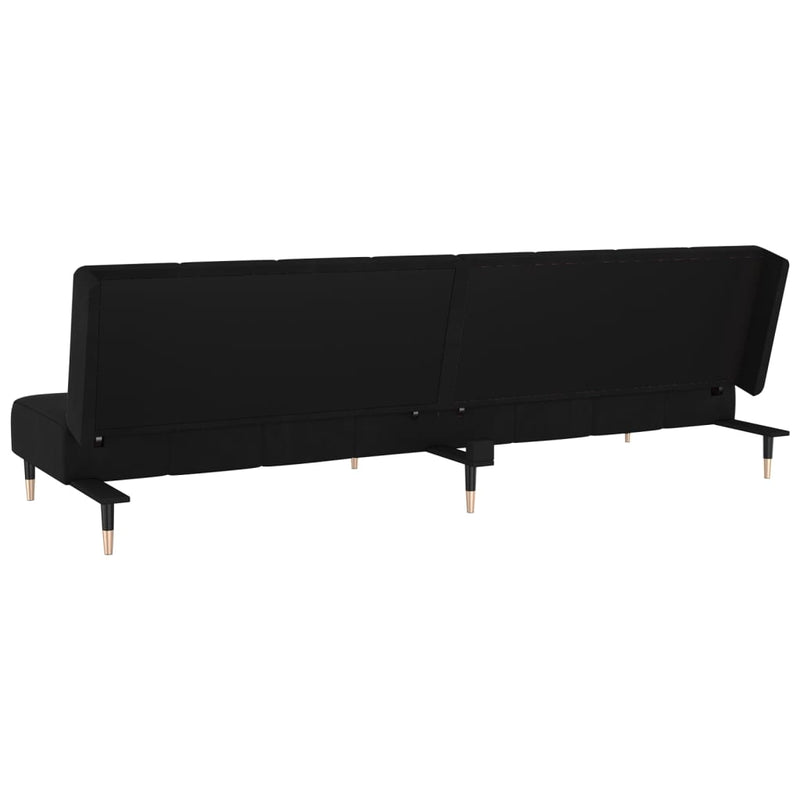 2-Seater Sofa Bed Black Velvet