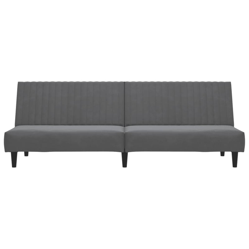 2-Seater Sofa Bed Dark Gray Velvet