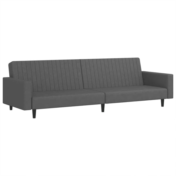 2-Seater Sofa Bed Dark Gray Velvet