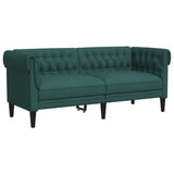 Chesterfield Sofa 2-Seater Dark Green Fabric