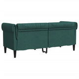 Chesterfield Sofa 2-Seater Dark Green Fabric