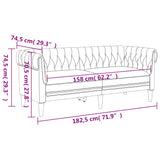 Chesterfield Sofa 2-Seater Dark Green Fabric