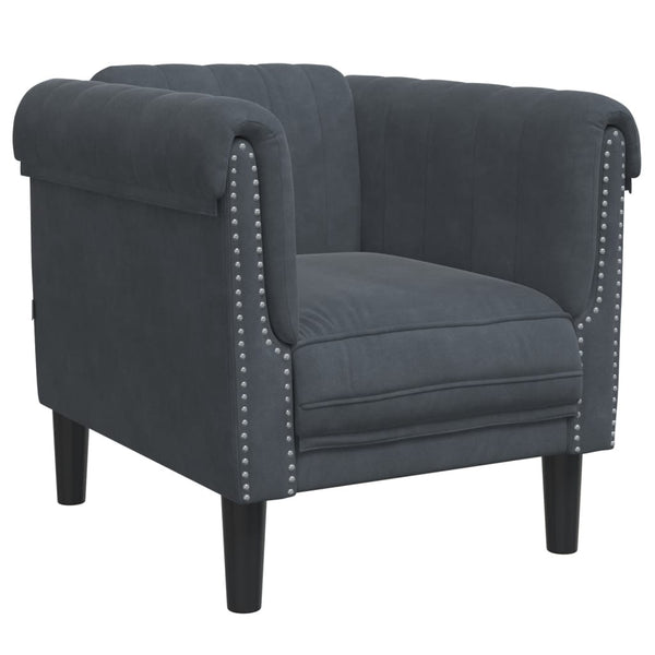 Sofa Chair Dark Gray Velvet