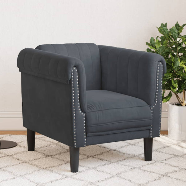 Sofa Chair Dark Gray Velvet