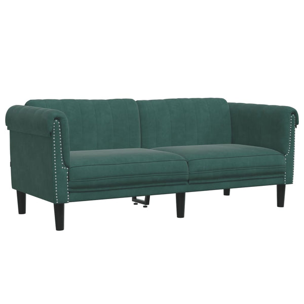 Sofa 2-Seater Dark Green Velvet