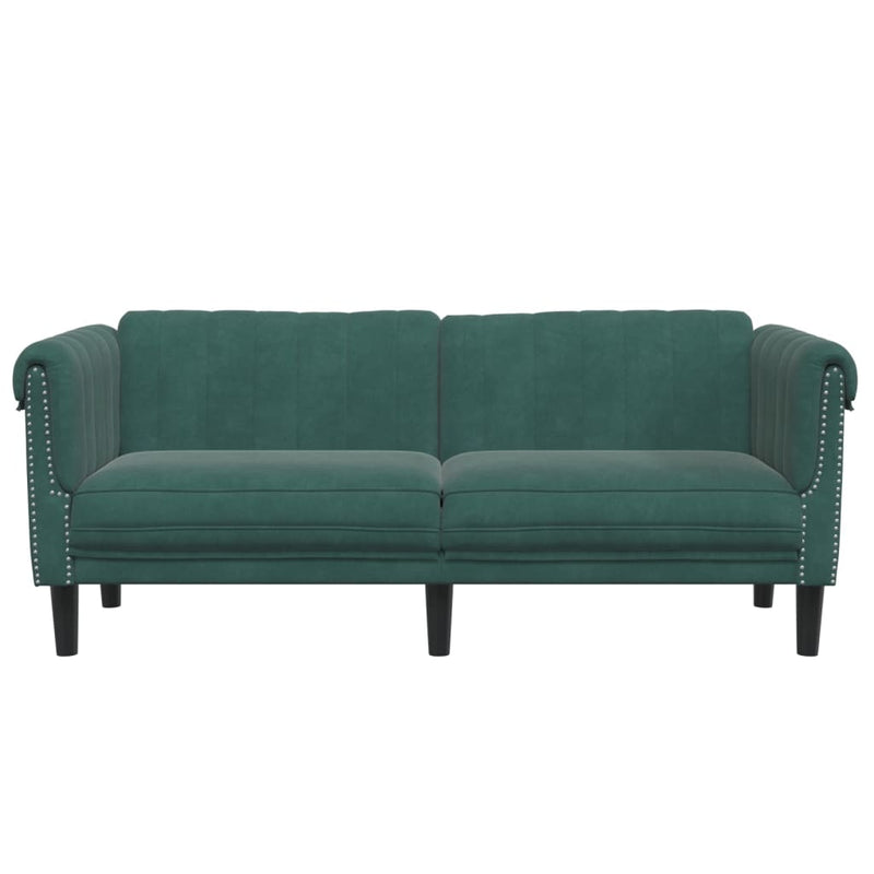 Sofa 2-Seater Dark Green Velvet