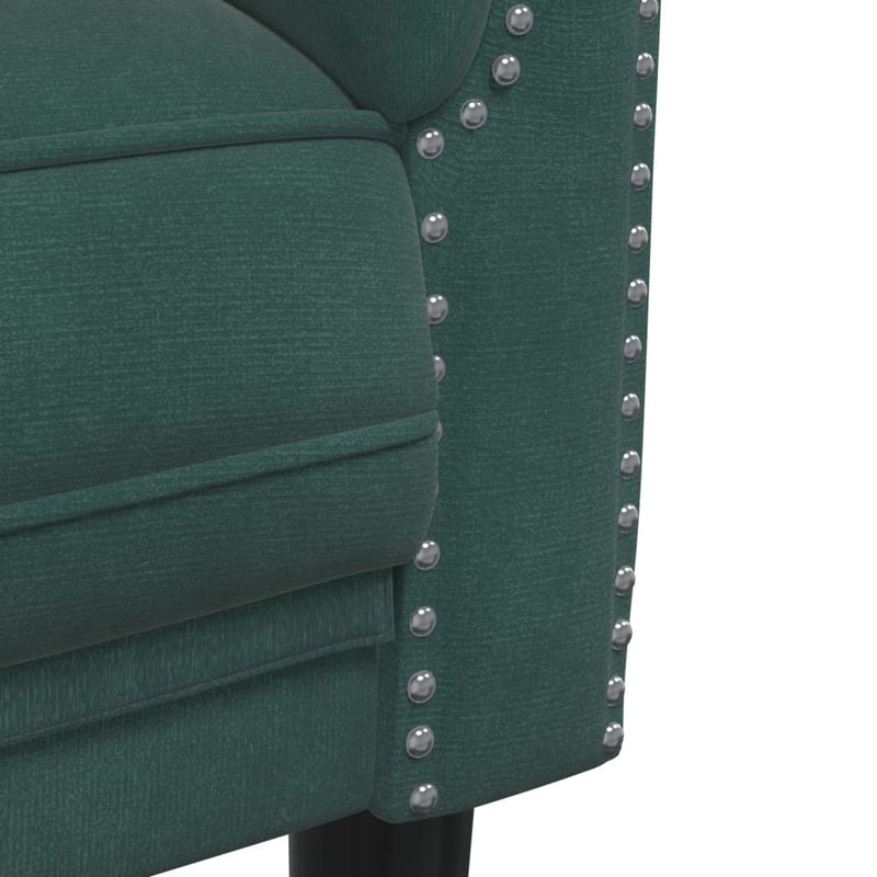 Sofa 2-Seater Dark Green Velvet