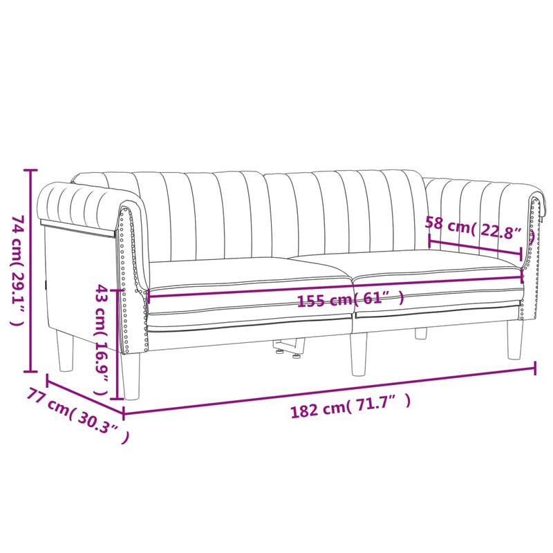 Sofa 2-Seater Dark Green Velvet