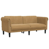 Sofa 2-Seater Brown Velvet