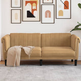 Sofa 2-Seater Brown Velvet