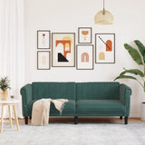 Sofa 3-Seater Dark Green Velvet