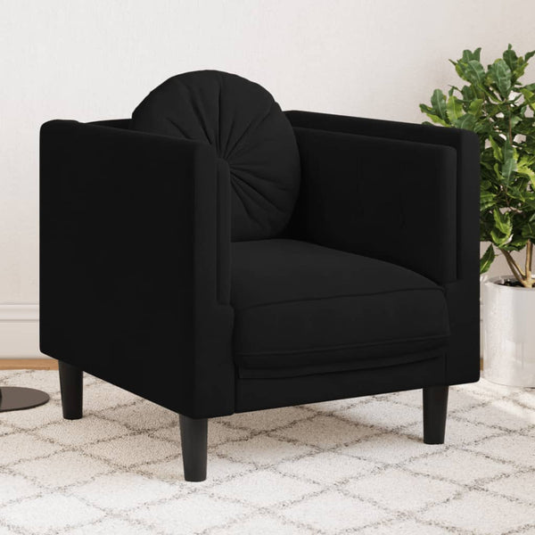 Sofa Chair with Cushion Black Velvet