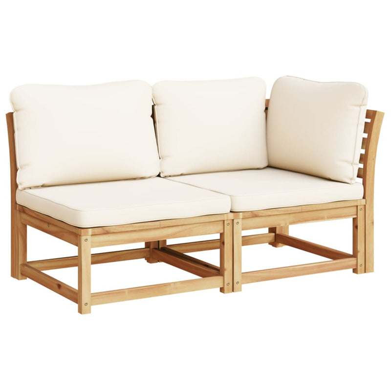 5 Piece Patio Lounge Set with Cushions Solid Wood Acacia